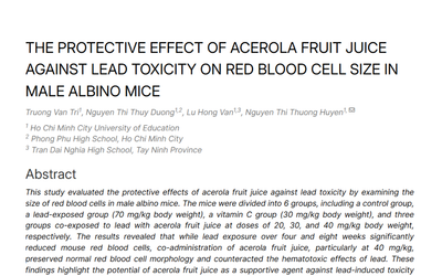 Acerola Juice and Lead Toxicity: What a 2025 Mouse Study Found About Red Blood Cell Protection