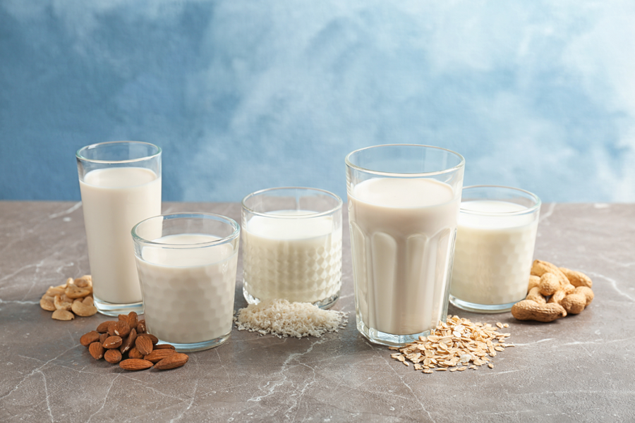 A lineup of different types of milk.