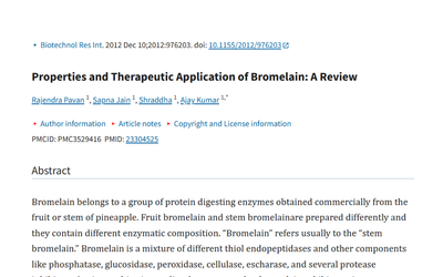 Bromelain from Pineapple: Science-Backed Therapeutic Benefits and Mechanisms