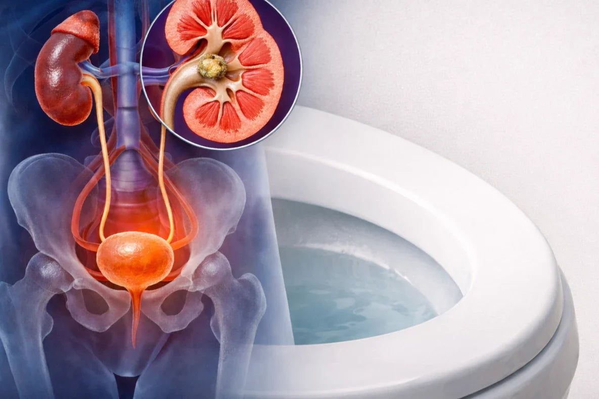 Kidney beside a toilet bowl.