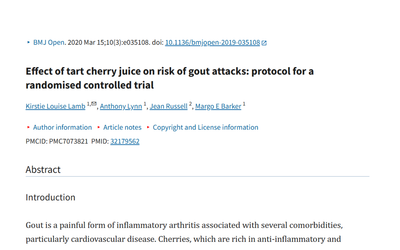 Can Tart Cherry Juice Affect Gout Flares? Inside a 12-Month Trial Protocol