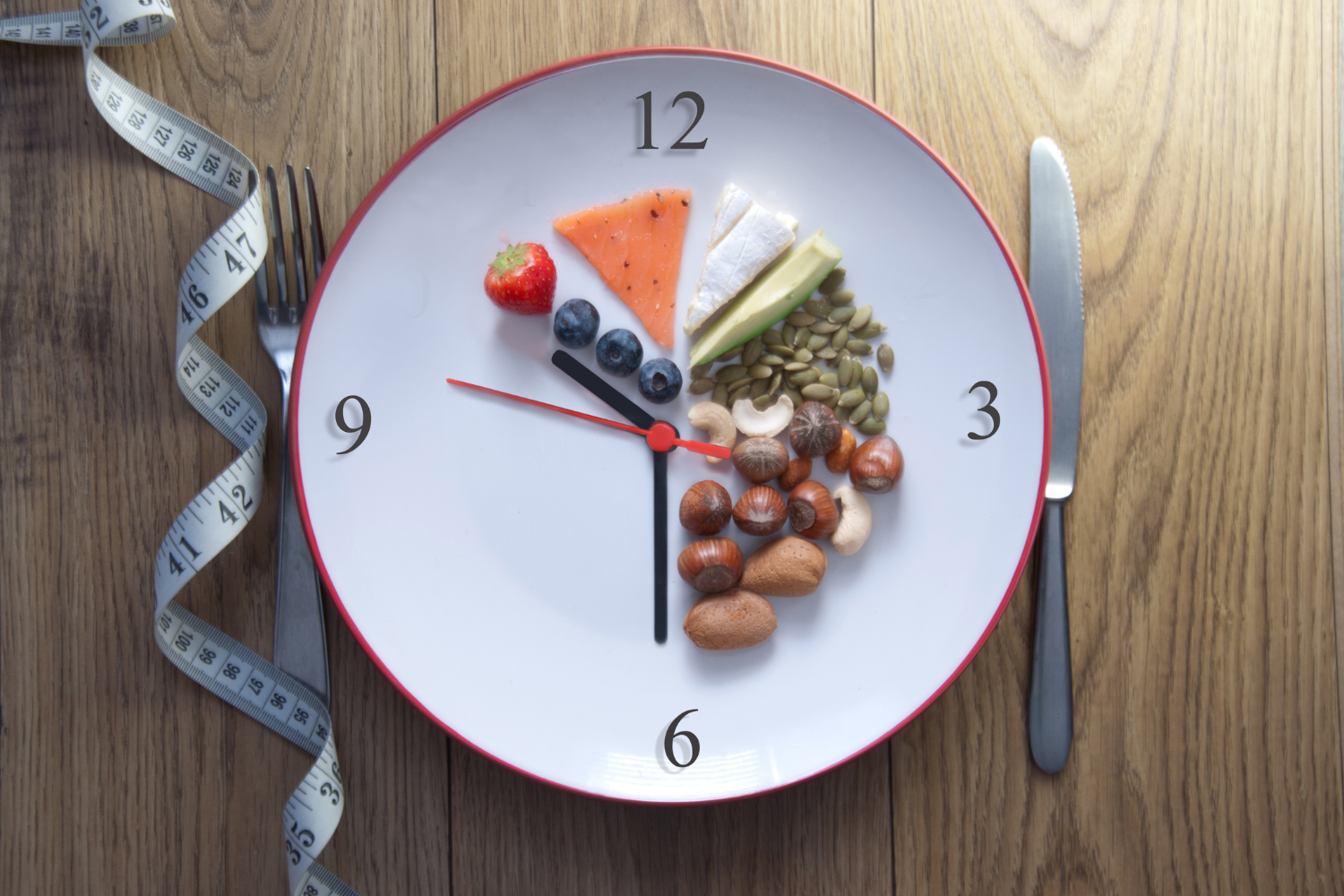 Plate depicting intermittent fasting.