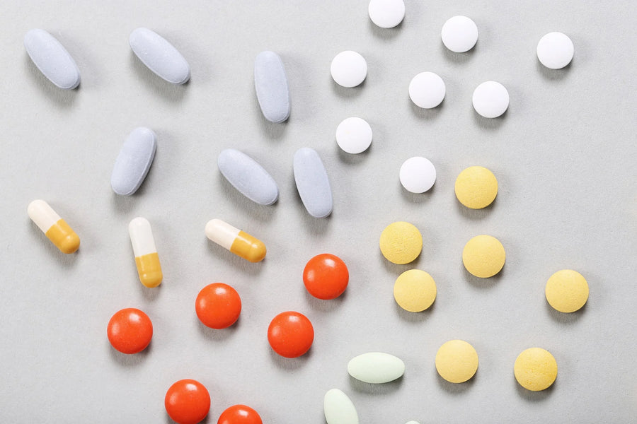 different colorful adderall pills