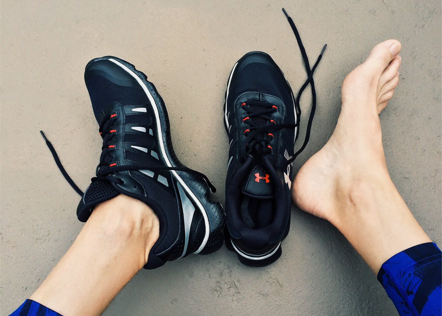 Man wearing running shoes.