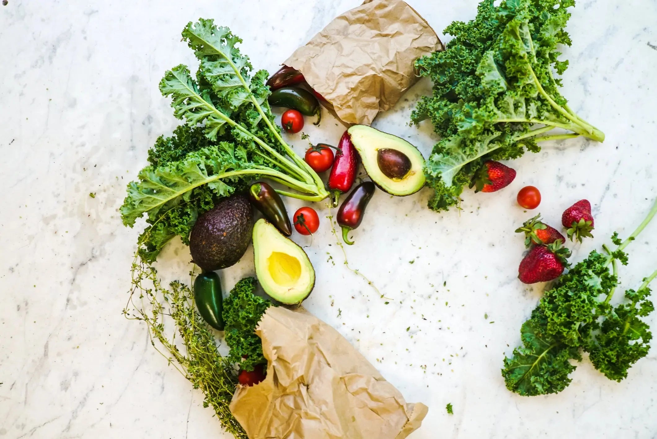 A spread of healthy vegetables.