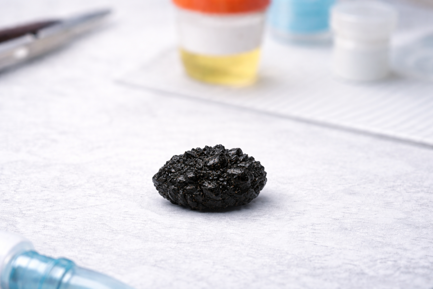 A black kidney stone.