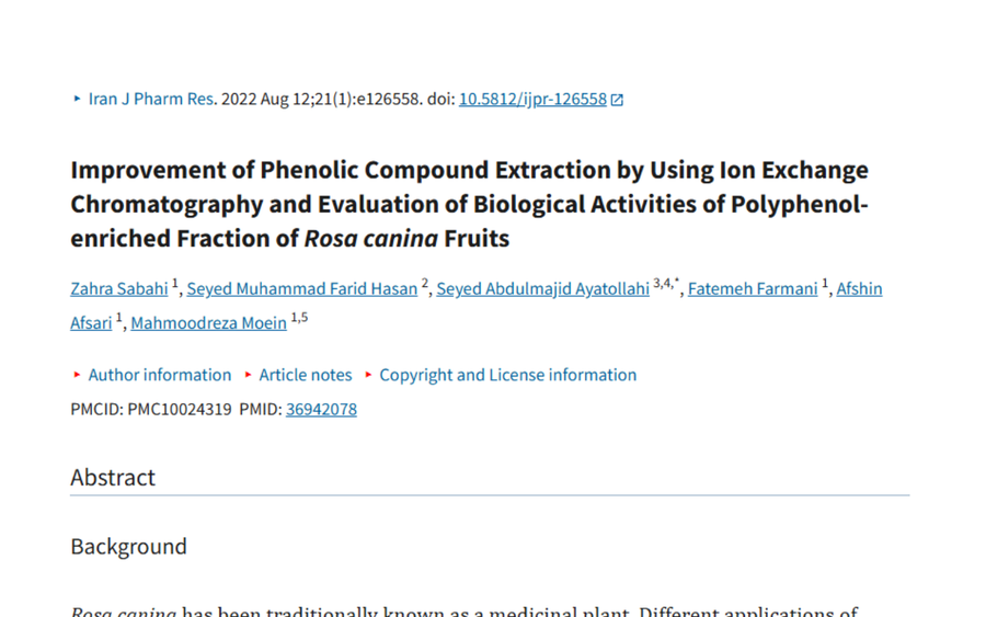 Rosa canina Polyphenol Study 