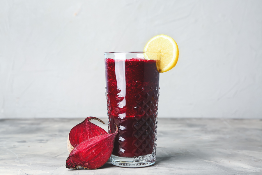Glass of tart juice.