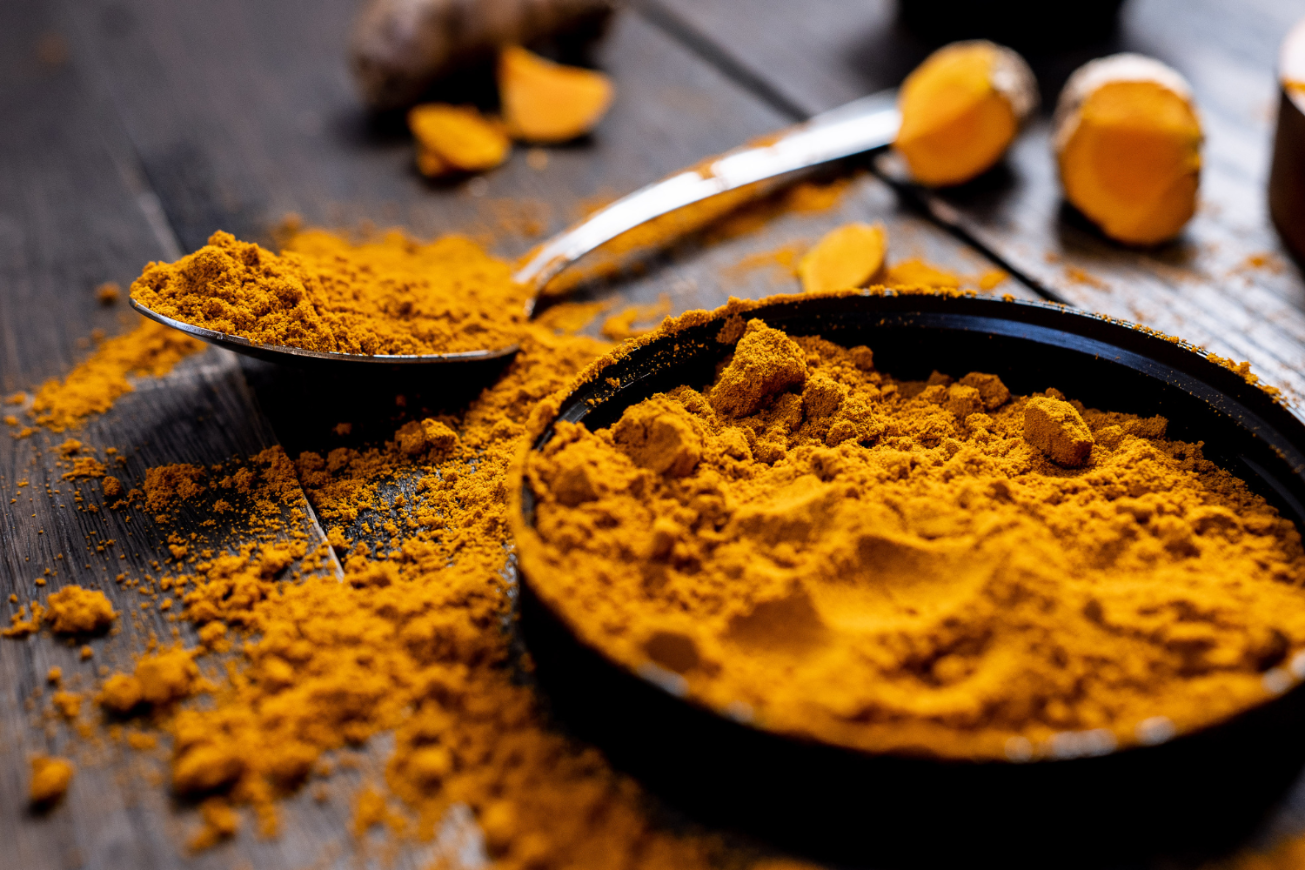 Turmeric powder in a bowl.