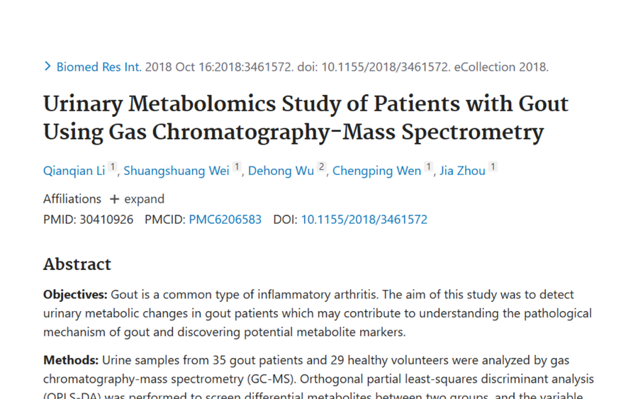 Urine Metabolomics and Gout: GC-MS Study Findings · Alerna Kidney Health