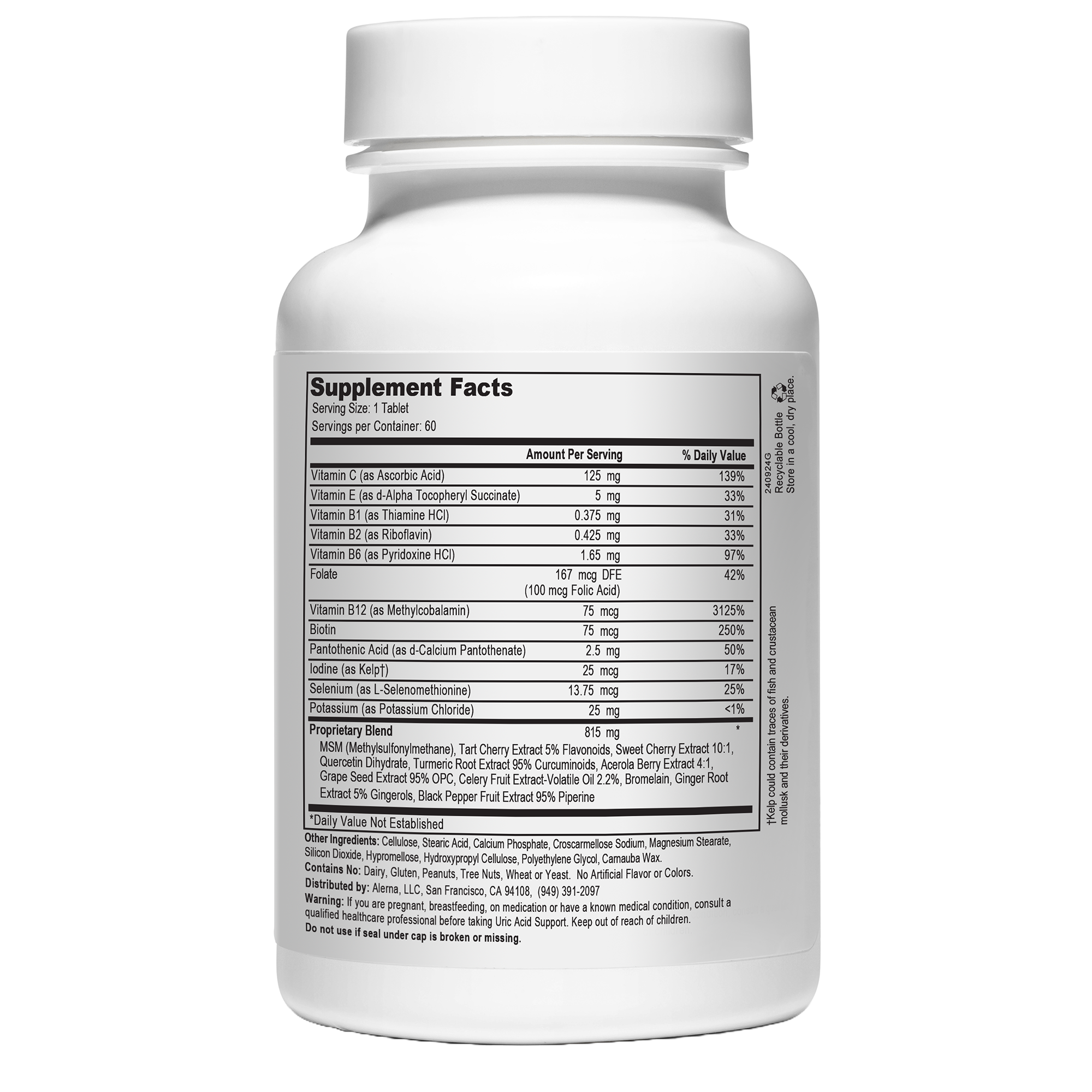 Uric Acid Support - 60 Vegetarian Tablets